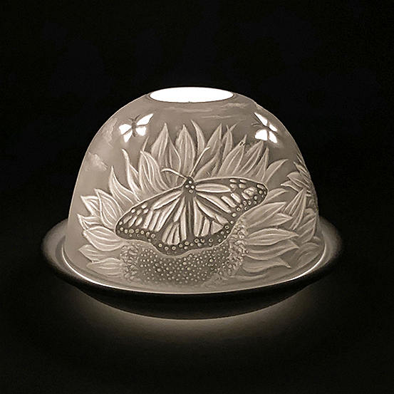 Cello Butterflies Porcelain Tea Light Dome Freemans