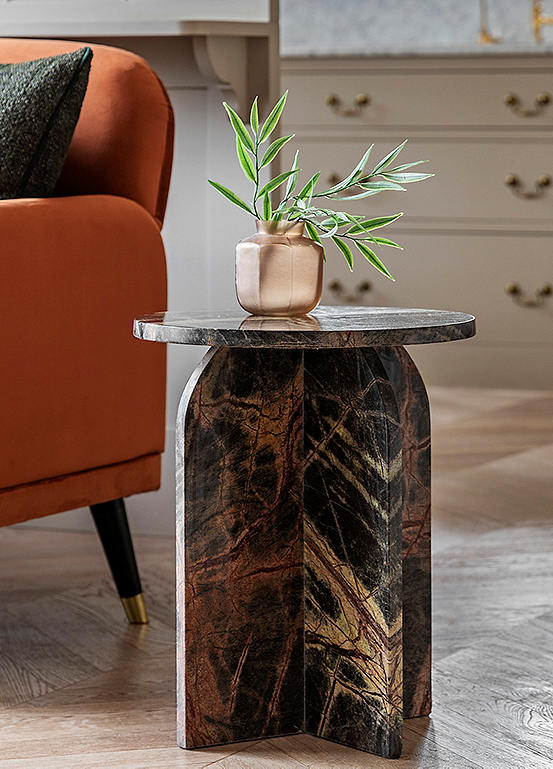 Chic Living Amalfi Marble Side Table Freemans