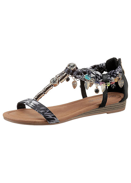 City Walk Embellished Wedge Sandals | Freemans