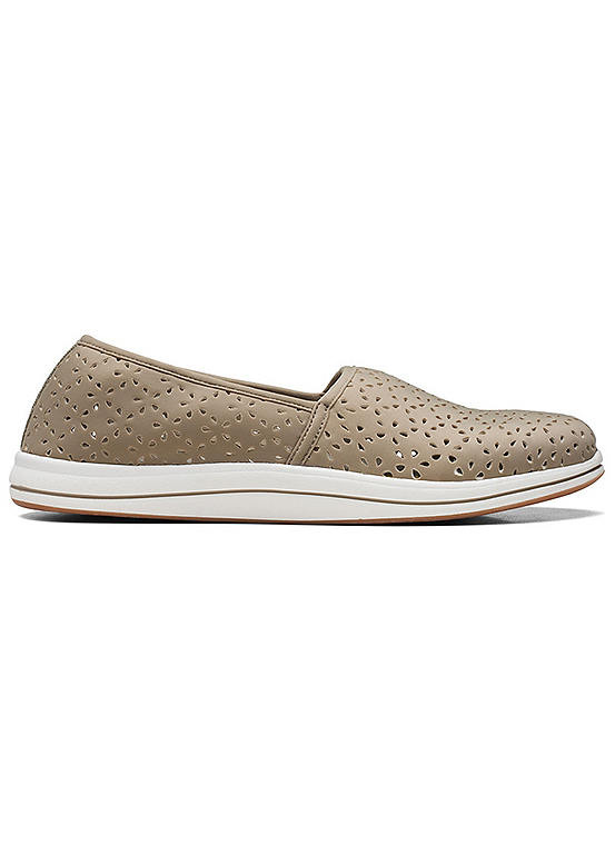 Clarks Cloudsteppers Brinkley Emily Olive Slip On Shoes | Freemans