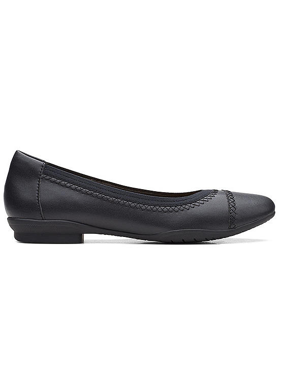 Clarks Collection Sara Bay Black Leather Shoes | Freemans