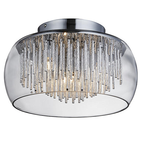 Clear Glass Shade 4 Flush Ceiling Light, Clear Glass Ceiling Light Covers