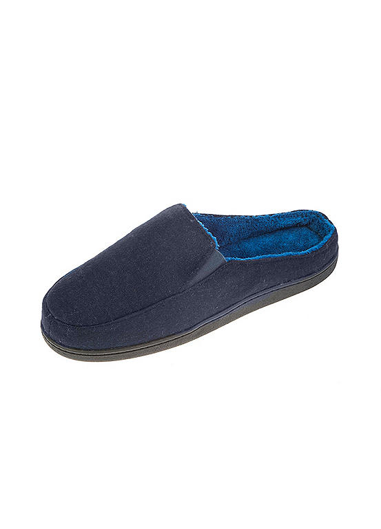 Coolers Men’s Navy Felt Twin Gusset Mule Slippers Freemans