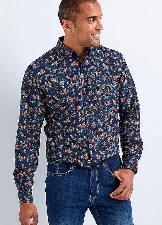 Cotton Traders Ink Long Sleeve Soft Touch Print Shirt Freemans