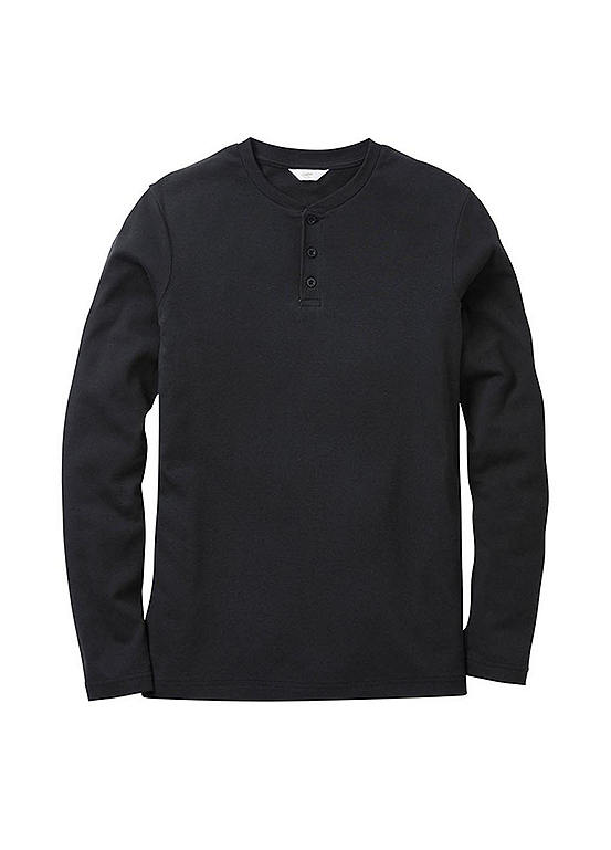 Cotton Traders Long Sleeve Grandad Base Layer Top Freemans