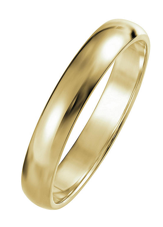 Created Brilliance Riley 9ct Yellow Gold 3mm Heavy D-shape Wedding Ring 