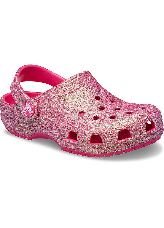 Crocs Pink Toddler Classic Glitter Clogs Freemans — free download