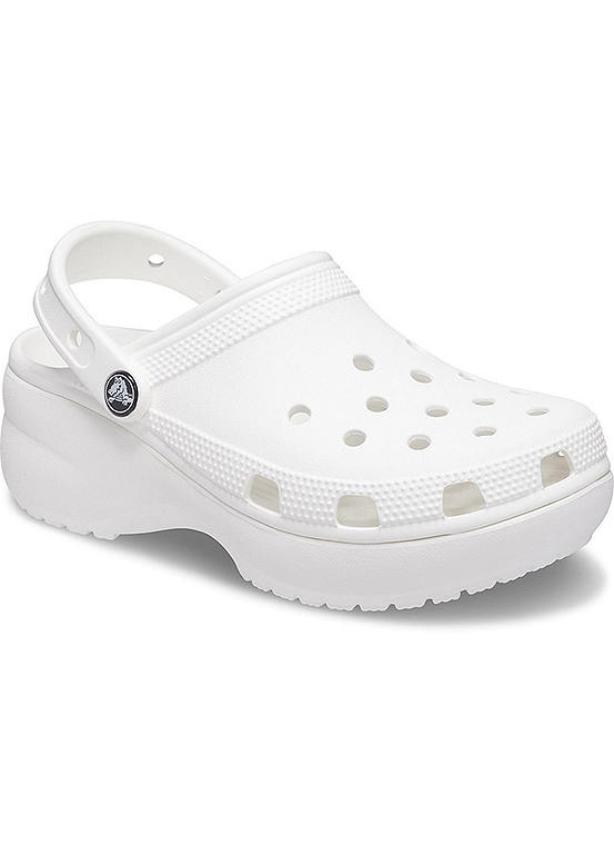 Crocs White Classic Platform Clogs | Freemans