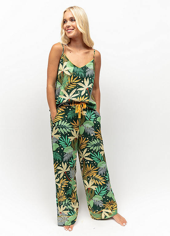 Cyberjammies Gabrielle Palm Leaf Print Cami & Wide Leg Pyjama Bottoms ...