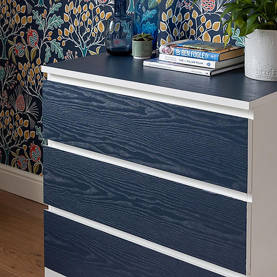 dcfix Sticky Back Plastic Midnight Navy Wood Vinyl Wrap Film for