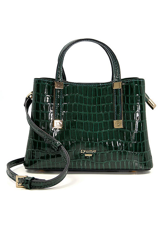 Dune London Dinkie Dorrie Dark Green Mini Tote Bag Freemans