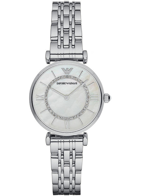 Emporio Armani Ladies Watch with Mother of Pearl Dial & Stainless Steel Bracelet