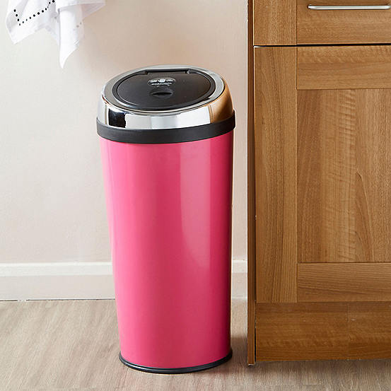 Essentials by Premier Miller 30 Litre Hot Pink Enamel Push Top Bin