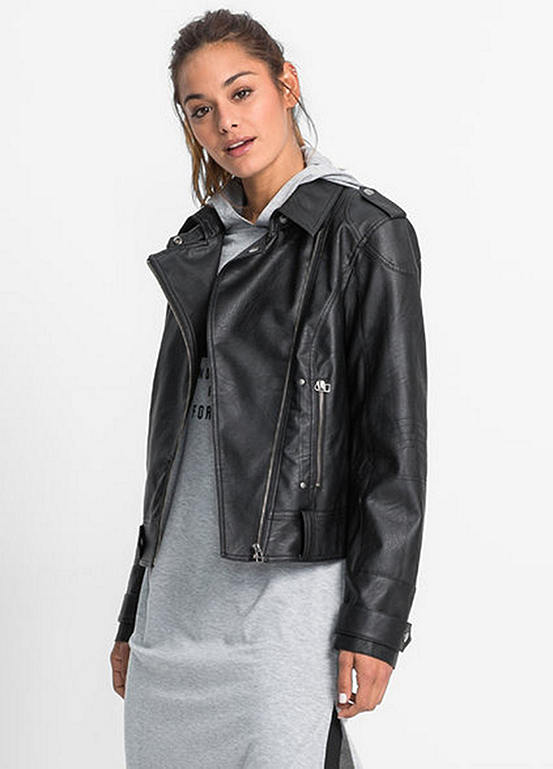Faux Leather Biker Jacket by bonprix 