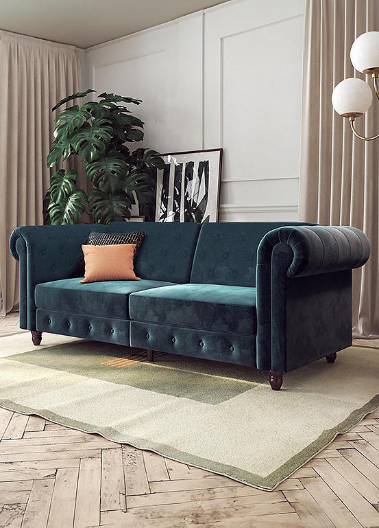 Felix Chesterfield Velvet Sofa Bed Freemans