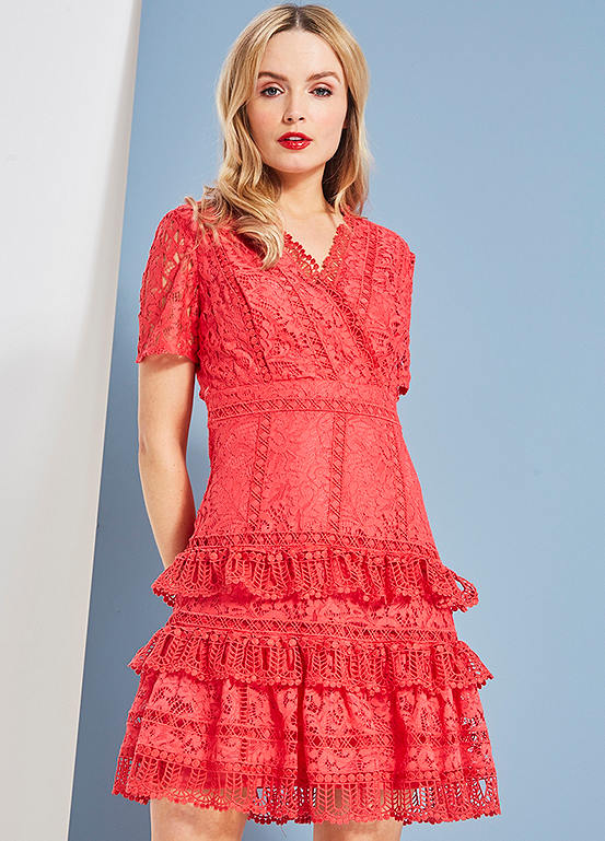 French Connection Lace Ruffle Dress