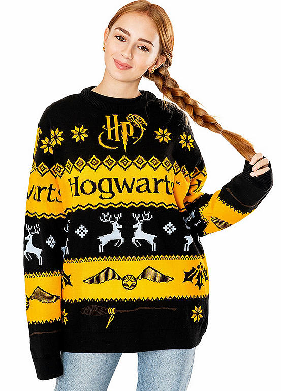 Harry Potter Deluxe Christmas Hogwarts Knitted Jumper | Freemans