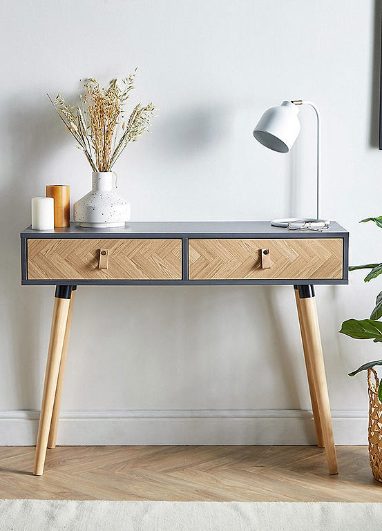 Herringbone Wooden Console Table Freemans
