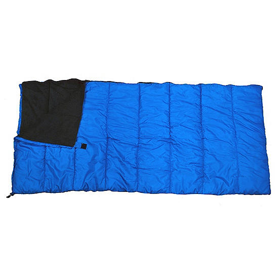 Highland Trail Extra Long Wide Single Fleece Lined Blue Sleeping Bag Freemans