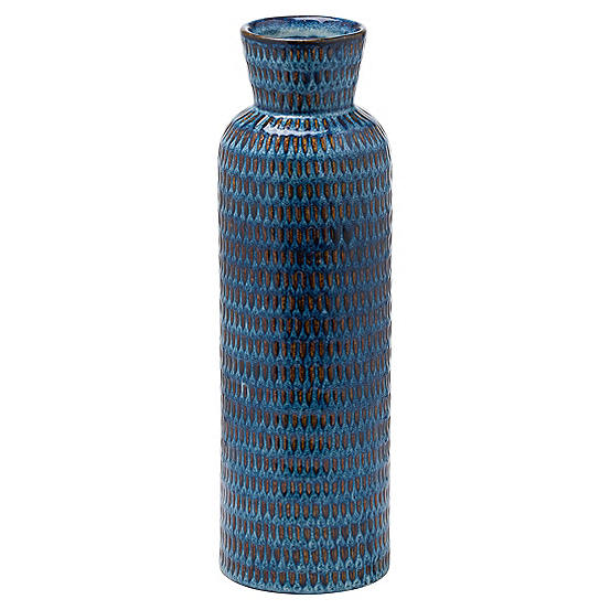 Hill Interiors Seville Collection Flute Blue Vase