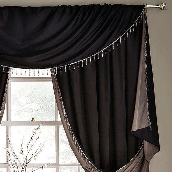 Home Curtains Faux Silk Reversible, Silk Scarf Curtains