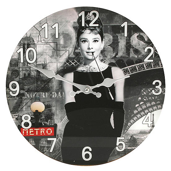 Iconic Collection Glass Wall Clock 30 cm Audrey Design