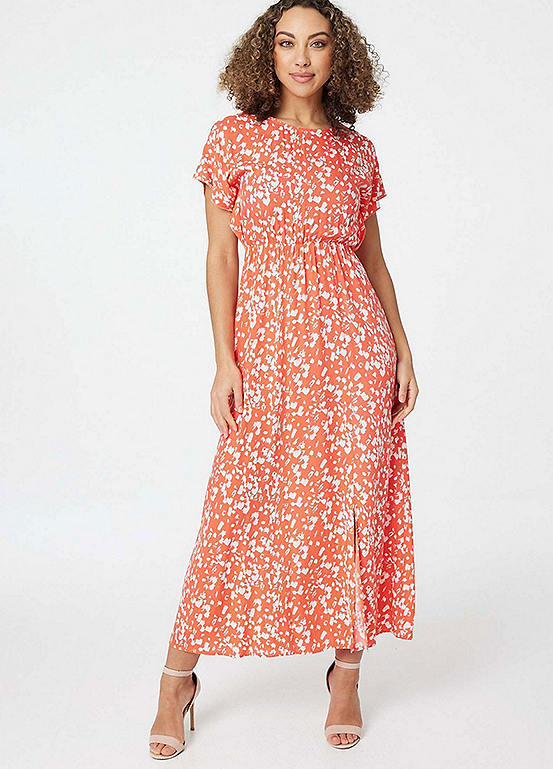 Izabel London Printed Short Sleeve Midi Dress