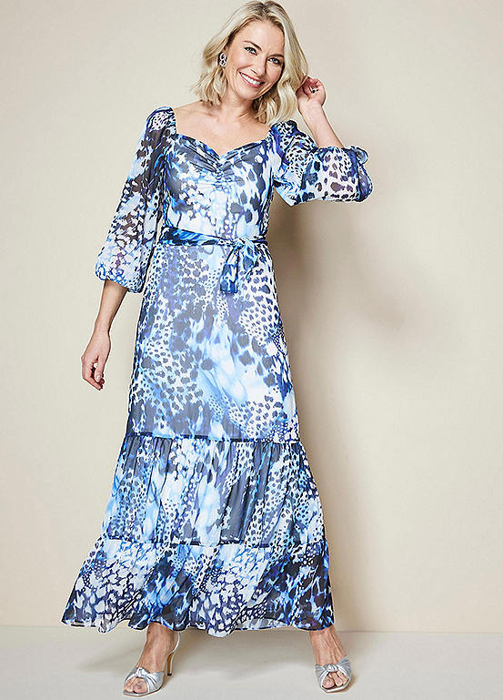 Kaleidoscope Print Bardot Maxi Dress | Freemans