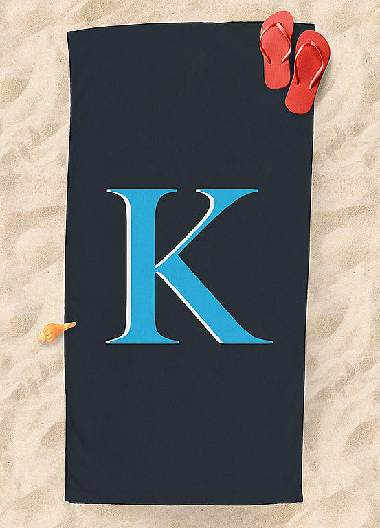 Lister Cartwright Personalised Blue Initial Beach Towel Freemans