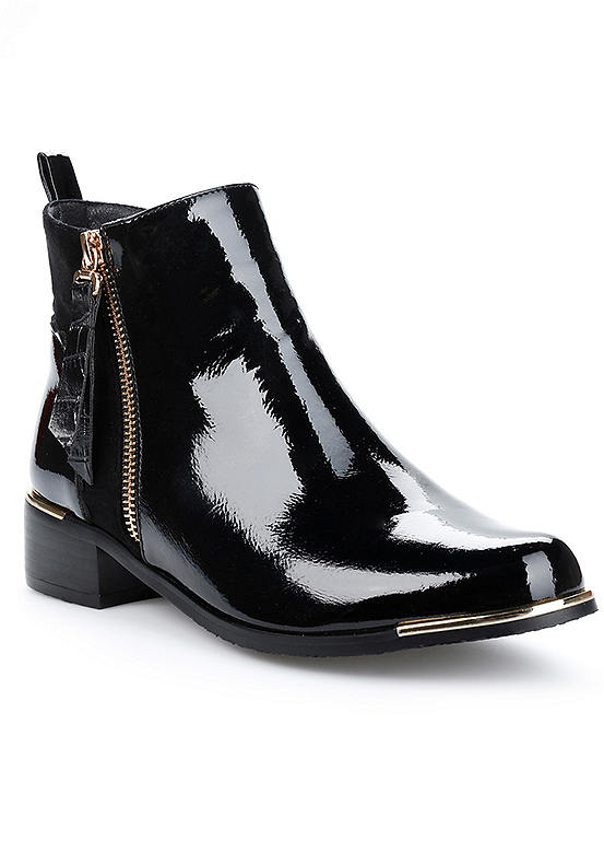 Lunar Exclusive Patent Ankle Boots 