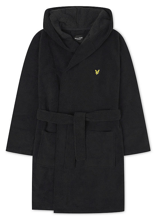 Lyle & Scott Bucke Boys Black Towelling Bath Robe Freemans