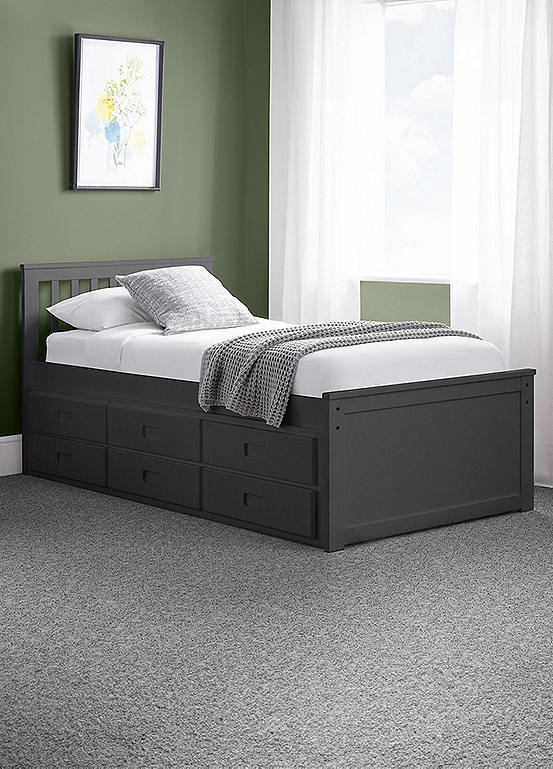 A closer look at Minimalist Storage Bed With Pull Out Storage