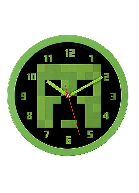 Minecraft Green and Black Wall Clock | Freemans