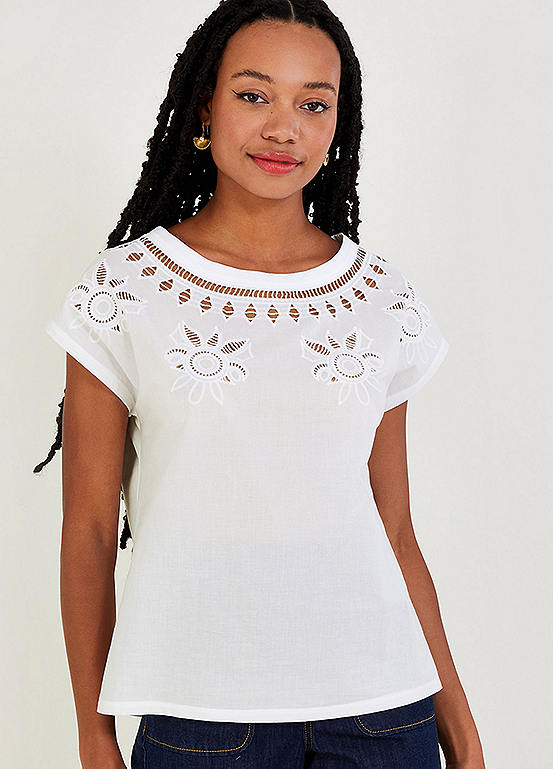 Monsoon Floral CutOut TShirt Freemans