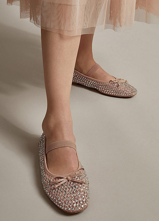 Monsoon Gabi Diamante Mesh Ballet Flats | Freemans