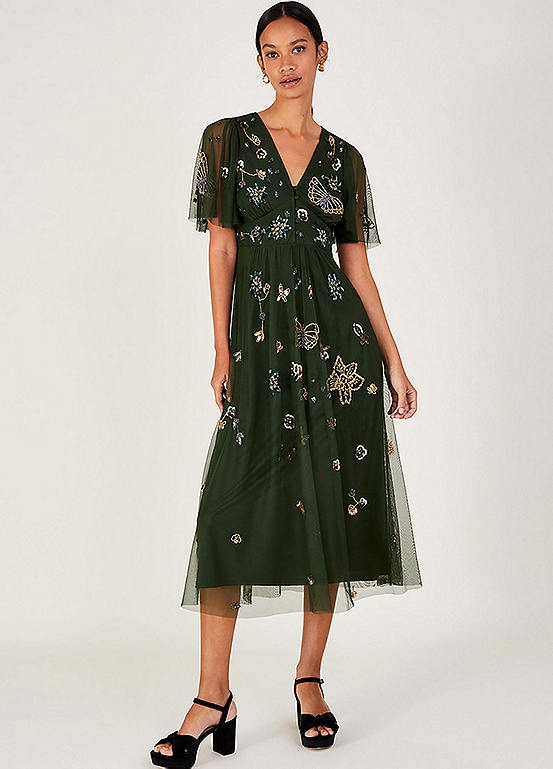 Monsoon Kylie Embroidered Midi Tea Dress Freemans