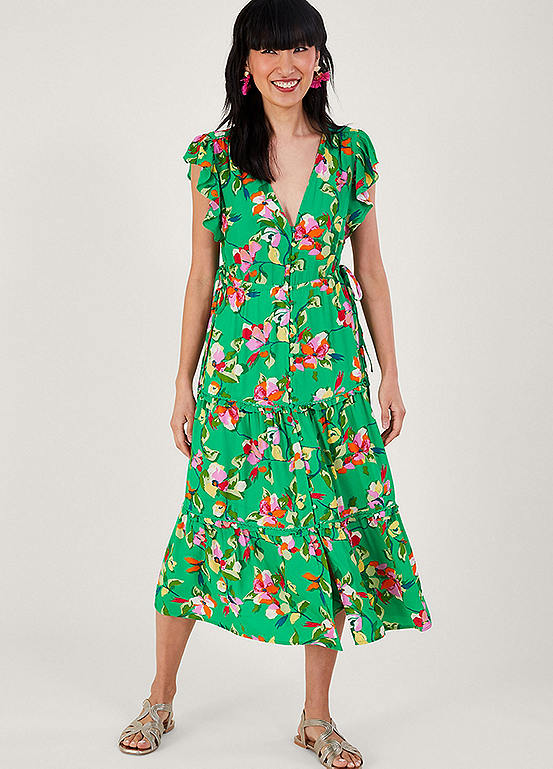 Monsoon Lilou Floral Tea Dress in Sustainable Viscose | Freemans