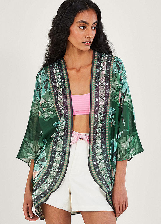 Monsoon Palm Print Cover-Up in Recycled Polyester | Freemans