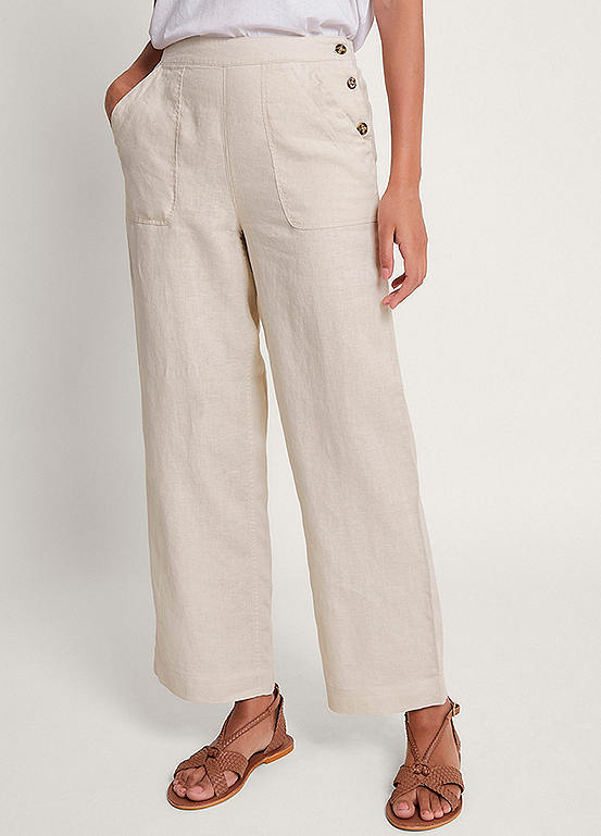 Monsoon Parker Linen Cropped Trousers | Freemans