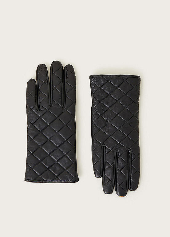 Monsoon Quilted Leather Gloves Freemans