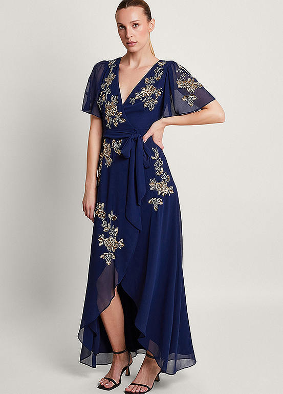 Embellished Wrap Dress