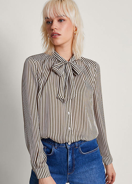 Monsoon Sasha Stripe Satin Blouse | Freemans