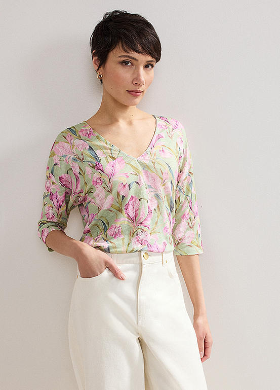 Monsoon Scarf Print Fit and Flare Midi Dress Freemans