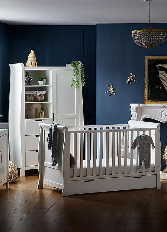 OBaby Stamford Sleigh Cot Bed with Drawer, Changing Unit & Combi