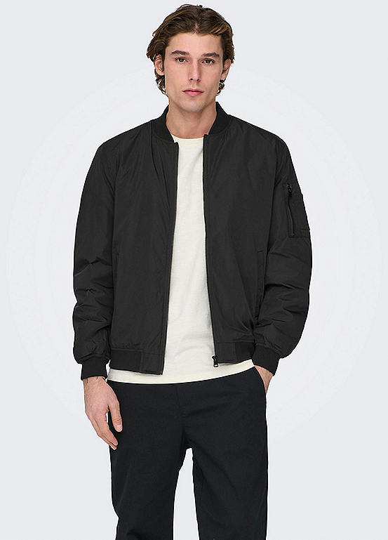 Only & Sons Side Sleeve Pocket OTW VD Bomber Jacket | Freemans