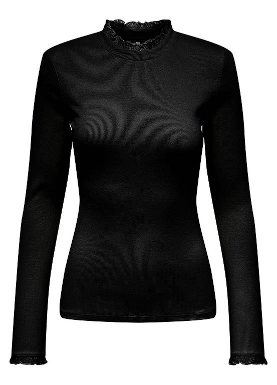 Lace Trim Long Sleeve T-Shirt