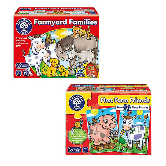 Orhcard Toys Duo: Farmyard Families Game & First Farm Friends Jigsaw by ...