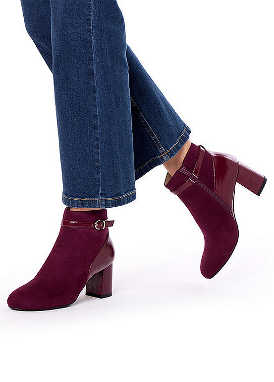 Paradox London Cherry Amara Block Heel Ankle Boots | Freemans