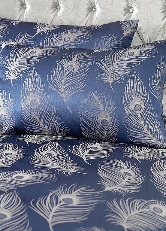 Peacock Feather Embroidered Teal Duvet Set By Collection Freemans