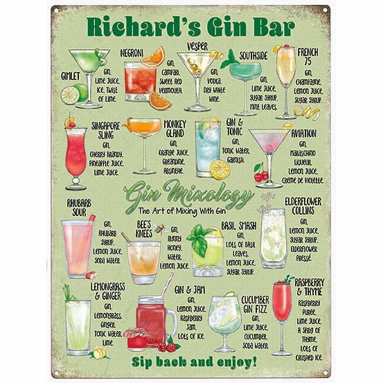 Personalised Gin Bar Sign